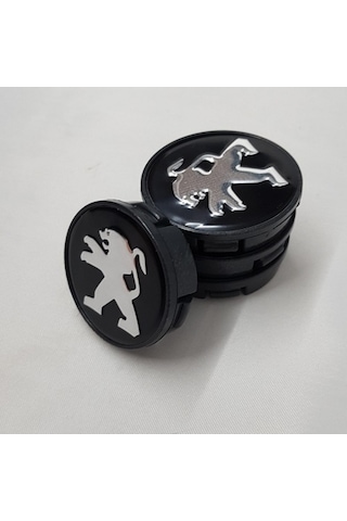 Jant Göbeği Peugeot 58/55 55Mm Yuva 4Lü Set Siyah Kabartmalı