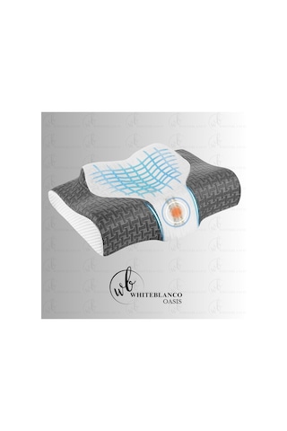WhiteBlanco Oasis Ortopedik Deluxe Yastığı %100 Visko Antrasit-beyaz