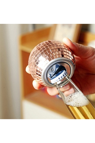 Bira Tutucu Ayna Tasarım Açacağı Ayna Topu Dekor Gümüş Gümüş