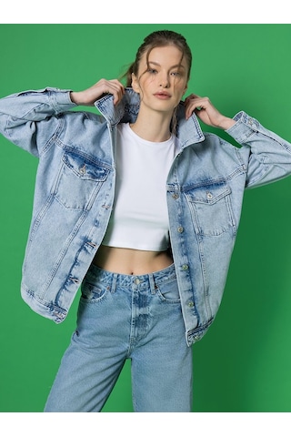 LOFT Comfort Fit Kadın Ceket Lf2032651 Q1.v1 Denim