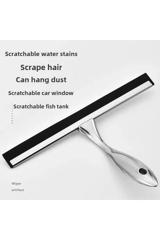 Teltree Ev Ve Ticari Kullanım İçin Paslanmaz Çelik Cam Silici, Tek Taraflı Temizleme, Özellikli Kollü Ve Özlü Lastik Ucu + Kareli Yapıştırıcı Kanca Diğer
