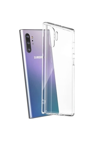Samsung Galaxy Note 10 Plus Uyumlu Kılıf Şeffaf Kamera Korumalı Esnek Silikon Telefon Kılıfı Kapak