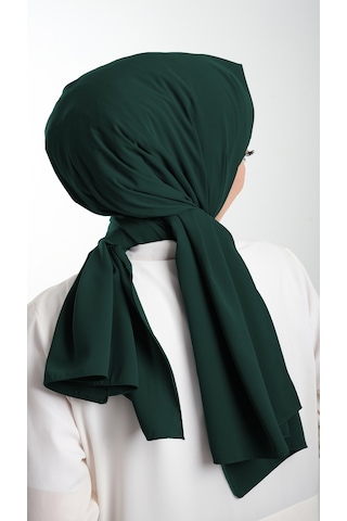 Zümrüt Düz Klasik Şal Medine İpeği Sade 202103 37 Zümrüt