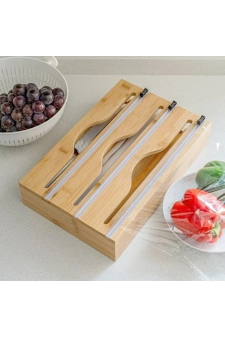 Bambu 3 Bölmeli Folyo Kesme Standı -