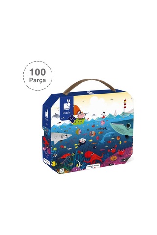 Janod 100 Parça Çantalı Puzzle - Sualtı Dünyası