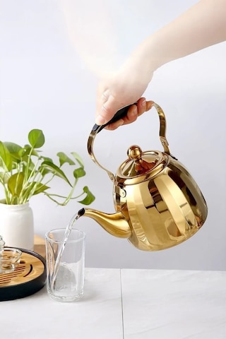 Vicalina 3 Litre Paslanmaz Çelik Demlik İthal Alman Kalitesi Gold Vl-tj04 Altın