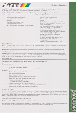 Motip Alüminyum Çinko Sprey 400 ML - Aluzinc Spray