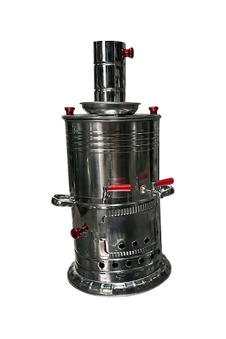 Odunlu Çift Musluklu Çelik Semaver 5 Lt -127