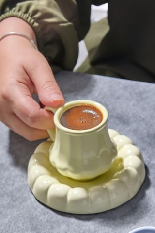 2 Kişilik Kahve Fincanı Takımı Seti - Modern Lüks Hediyelik Tasarım Renkli