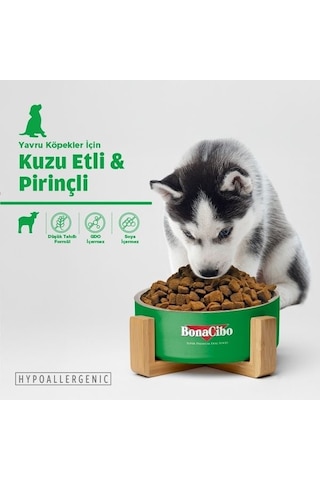 BonaCibo Puppy Lamb Kuzu Etli ve Pirinçli Yavru Köpek Maması 2 x 3 KG
