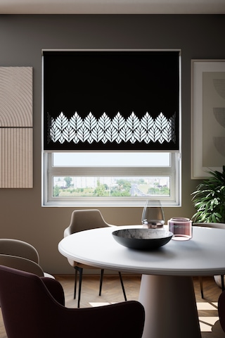 Lazer Kesim Mat Stor Perde, Lazer Kesimli Modern Serisi, M-181008 Siyah Renk Siyah