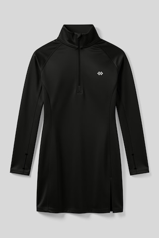 Tommylıfe Siyah Yarım Fermuarlı Dik Yaka Standart Kalıp Kadın Sporcu Tunik - 97309