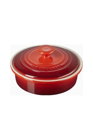 Le Creuset Kapaklı Fırın Peynir Kabı Lüks Tasarım 18 Cm Fırın Tepsisi Kırmızı