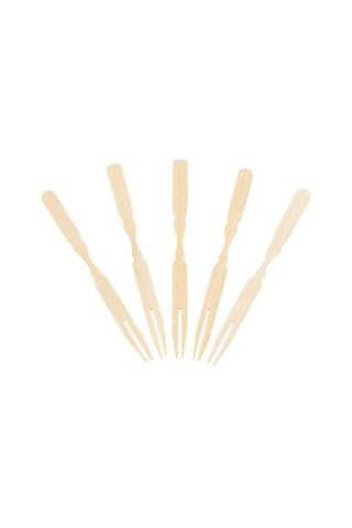 Dolphin Bambu Cips Çatalı 9 Cm 100 Lü Paket Ahşap