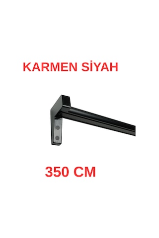 Karmen Ahşap Başlıklı İki Kanallı Dekoratif Ray Siyah 350 Cm Siyah