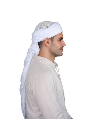 İhvanonline Dolama Sarık Bezi Beyaz Renk - 140 X 140 Cm Beyaz