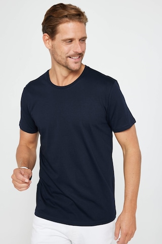 Tudors Erkek Slim Fit Dar Kesim Bisiklet Yaka %100 Organik Pamuk Yumuşak Dokulu Kısa Kol Lacivert Tişört-31081-lacivert Lacivert