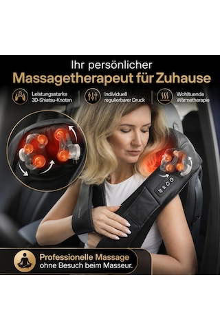 Zenet Kızılötesi Isıtmalı Boyun Masaj Aleti, Shiatsu Masaj Aleti Siyah