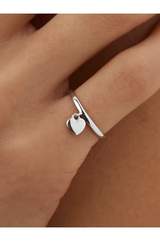 Serebro Rossii 925 Ayar Gümüş Kolye, Kalp Kolye Ucu 36670292 Gri