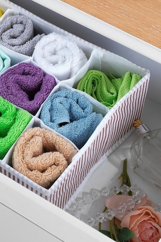 3 Adet Home 12 Bölmeli Çekmece İçi Düzenleyici Organizer Beyaz/kahve