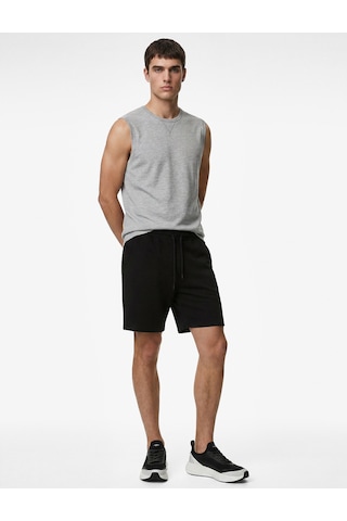 Koton Dikiş Detaylı Pamuklu Kolsuz Bisiklet Yaka Basic Spor Atlet Gri Melanj 6sam30038nk