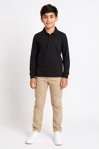 Esila Kids Unisex Çocuk Polo Yaka Tişört Okul Üstü Siyah