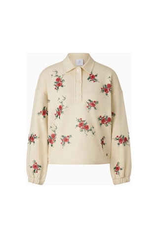 Bogner Fire&ıce Bogner Bijou Taş Detaylı Oversize Polo Sweatshirt Bej