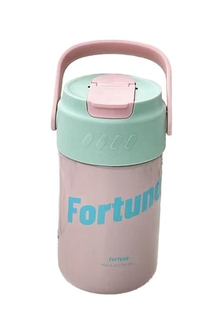 Jzcat Creative Büyük Kapasiteli 316 Paslanmaz Çelik Hasır Termos Bardak 500ml-pembe