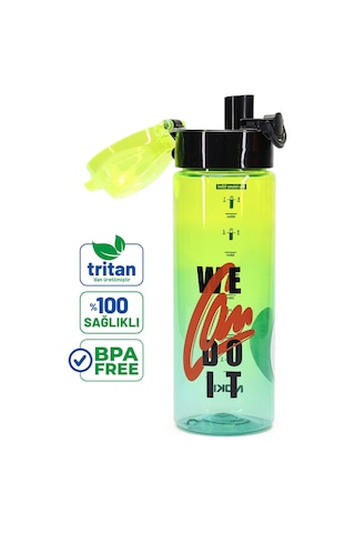 Su Matarası Tritan Geniş Ağız Su Şişesi We Can Do İt Spor Matarası Suluğu Bpasız 550 Ml Yeşil 0100