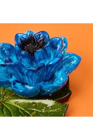 Evidea Deco Lotus Dekoratif Tabak - Mavi - 12 Cm
