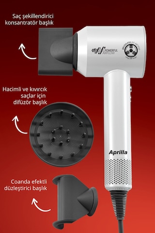 Aprilla Ahd-2160 Düzleştirici Ve Şekillendirici Başlıklı Hızlı Saç Kurutma Makinesi