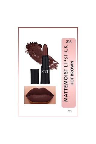 Note Cosmetique Mattemoist Lipstick Mat Bitişli Ruj 315 Hot Brown - Koyu Kahverengi