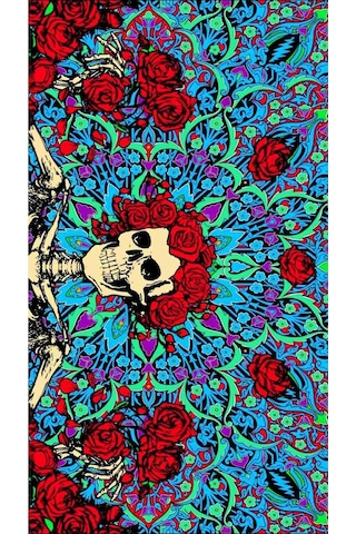 Buffalo Bandana Flower Skulls Siyah