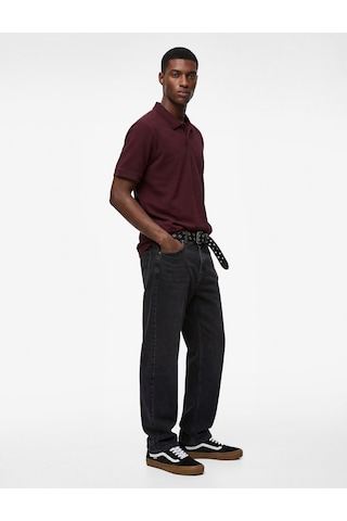 Koton Pamuklu Kısa Kollu Pike Kumaş Düğmeli Polo Yaka Slim Fit Tişört Bordo 6sam10293mk