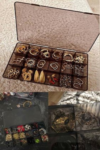 Bayev 3 Adet Füme 18 Bölmeli Kolye Yüzük Kapaklı Takı Kutusu Dikiş Kutusu Organizer İlaç Kutusu