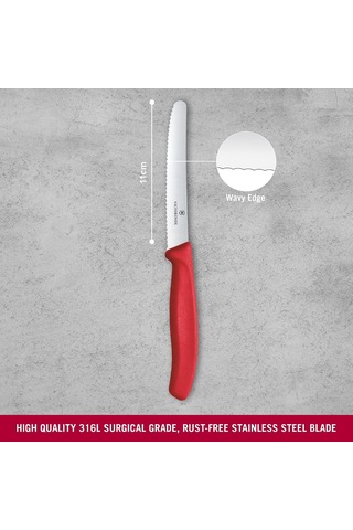 Lexroo 6.7831.c1 Swiss Classic 11cm Tırtıklı Domates Bıçağı, Kırmızı