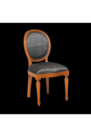 Sandalye MADALYON Model Kayın İnce Torna RETRO ayak Parlak ceviz Natüre Kumlu Örgü Kumaş El yapım