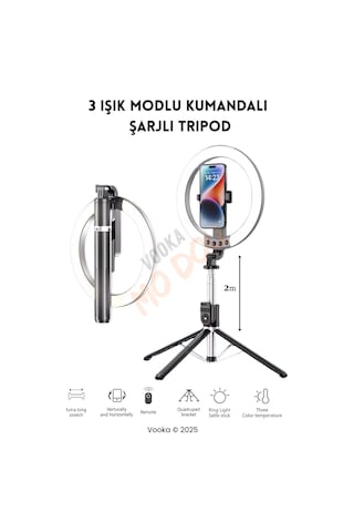10"inç Ring Light Şarjlı Youtuber Tiktok Çekim Telefon Tutucu Influencer Makyaj Işığı Kumandalı