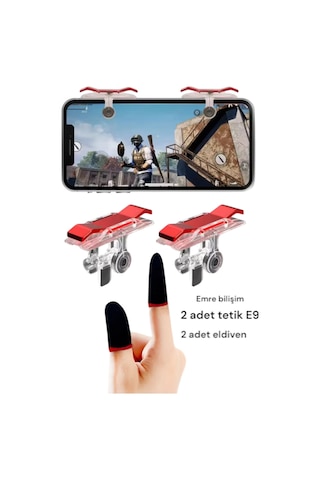 Parmaklık Pubg Eldiven Ve E9 Tetik Düğmesi 2 Eldiven 2 Tetik Set