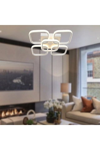 Tt302-4+1-By Kare Tt Aydınlatma Mat Beyaz 5 Li Led Avize