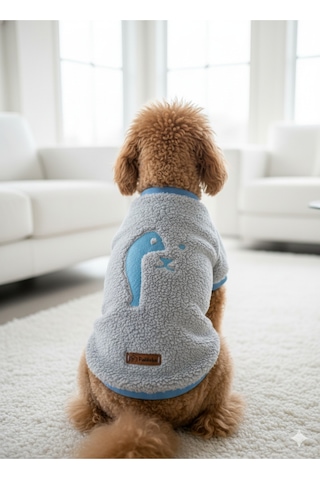 Kedi - Köpek İşlemeli Welsoft Kışlık Sweat - Kıyafet