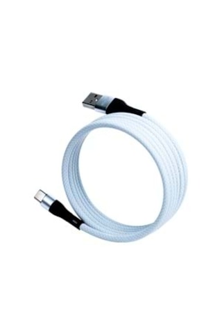 Ks-ac01 Beyaz Manyetik Usb-c-usb-a Kablo 1 M, Süper Hızlı Şarj