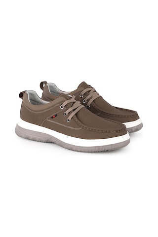 Lbr H1064 Erkek Deri Casual Ayakkabı Khv-gri Kum-beyaz
