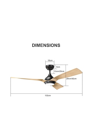 132 Cm Akıllı Tavan Vantilatörü,kısılabilir Led Aydınlatma, 6 Hız Dc Motor