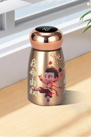 Jian Fan Nezha Termos Fincan Gri Altın