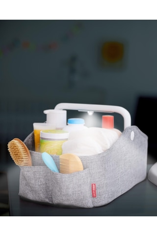 Skip-Hop Işıklı Bebek Bezi Düzenleyici Sepet - Gri