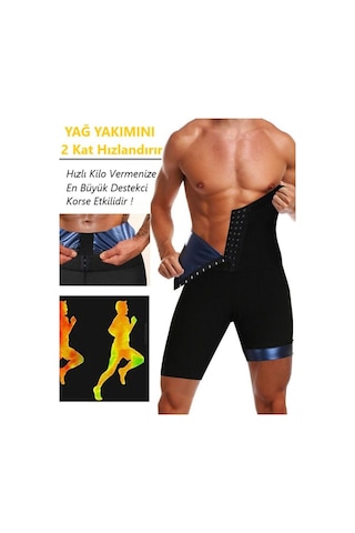 Sauna-şort Yüksek Bel Agraflı Sauna Termal Toparlayıcı Ve Sıkılaştırıcı Spor Şort Mistirik Siyah