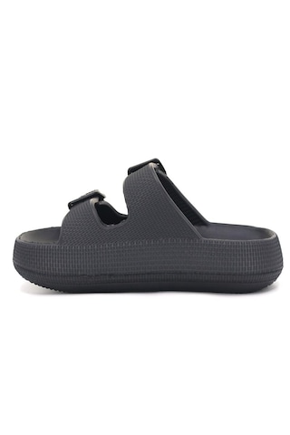 Tarzbu Çift Tokalı Siyah Unisex Terlik, Yumuşak Eva Taban, Günlük Kullanım Terlik Tarzbu14934 091 Sıyah