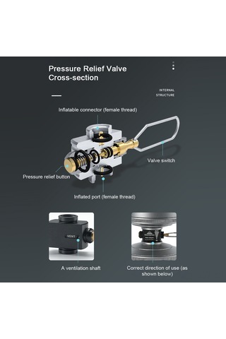 Youmex Kamp Ve Piknik İçin Dağ Gaz Tankı Adaptörü - Gaz Transferi Ve Basınç Serbest Bırakma Valfi, Preventif Sizinti Önleyici, Katlanabilir Tasarım Siyah