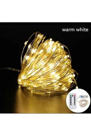 8 Modlu Usb Ile Çalışan Kumandalı Dekoratif Peri Led 10 Metre Sarı Sarı Günışığı